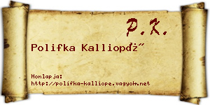 Polifka Kalliopé névjegykártya